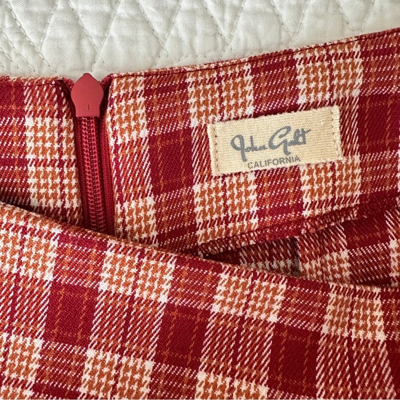 Brandy Melville John Galt Cara Plaid Mini Skirt Red - Picture 4 of 12